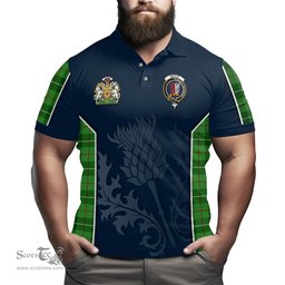 ScotsTee Shop Scottish Boyle Clan Scottish Crest and Scottish Thistle Sport Tartan Polo Shirt