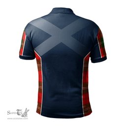 ScotsTee Shop Scottish Gartshore Clan Scottish Crest and Scottish Thistle Sport Tartan Polo Shirt