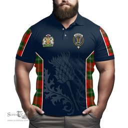 ScotsTee Shop Scottish Gartshore Clan Scottish Crest and Scottish Thistle Sport Tartan Polo Shirt