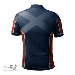 ScotsTee Shop Scottish Drummond of Perth Clan Scottish Crest and Scottish Thistle Sport Tartan Polo Shirt