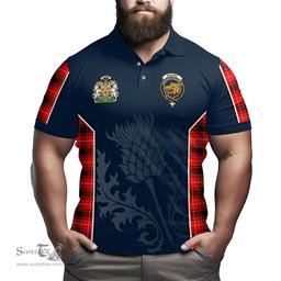 ScotsTee Shop Scottish MacIver Modern Clan Scottish Crest and Scottish Thistle Sport Tartan Polo Shirt
