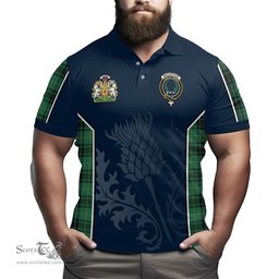 ScotsTee Shop Scottish MacArthur Ancient Clan Scottish Crest and Scottish Thistle Sport Tartan Polo Shirt