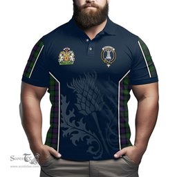 ScotsTee Shop Scottish MacCallum Clan Scottish Crest and Scottish Thistle Sport Tartan Polo Shirt