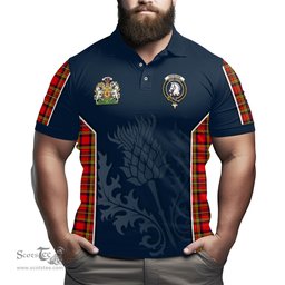 ScotsTee Shop Scottish Hepburn Modern Clan Scottish Crest and Scottish Thistle Sport Tartan Polo Shirt