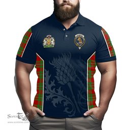 ScotsTee Shop Scottish MacGregor Modern Clan Scottish Crest and Scottish Thistle Sport Tartan Polo Shirt