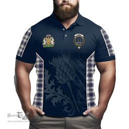 ScotsTee Shop Scottish Hannay Modern Clan Scottish Crest and Scottish Thistle Sport Tartan Polo Shirt