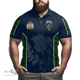 ScotsTee Shop Scottish Ged Clan Scottish Crest and Scottish Thistle Sport Tartan Polo Shirt