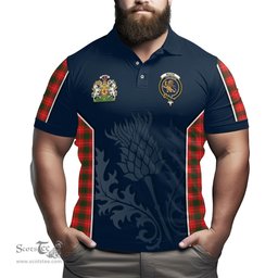 ScotsTee Shop Scottish MacFie Modern Clan Scottish Crest and Scottish Thistle Sport Tartan Polo Shirt