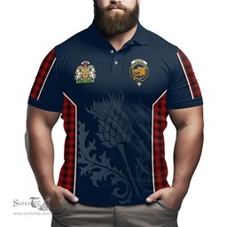 ScotsTee Shop Scottish MacIver Clan Scottish Crest and Scottish Thistle Sport Tartan Polo Shirt