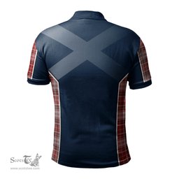 ScotsTee Shop Scottish MacDougall Dress Clan Scottish Crest and Scottish Thistle Sport Tartan Polo Shirt