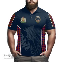 ScotsTee Shop Scottish MacIntyre Modern Clan Scottish Crest and Scottish Thistle Sport Tartan Polo Shirt