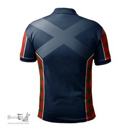 ScotsTee Shop Scottish MacQuarrie Modern Clan Scottish Crest and Scottish Thistle Sport Tartan Polo Shirt