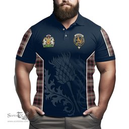 ScotsTee Shop Scottish MacPherson Hunting Ancient Clan Scottish Crest and Scottish Thistle Sport Tartan Polo Shirt