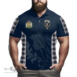 ScotsTee Shop Scottish MacRae Dress Modern Clan Scottish Crest and Scottish Thistle Sport Tartan Polo Shirt