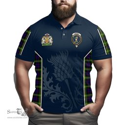 ScotsTee Shop Scottish Watson Modern Clan Scottish Crest and Scottish Thistle Sport Tartan Polo Shirt