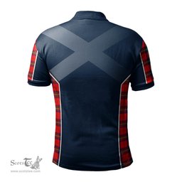 ScotsTee Shop Scottish Ruthven Modern Clan Scottish Crest and Scottish Thistle Sport Tartan Polo Shirt
