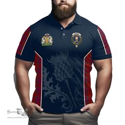 ScotsTee Shop Scottish MacNab Old Clan Scottish Crest and Scottish Thistle Sport Tartan Polo Shirt
