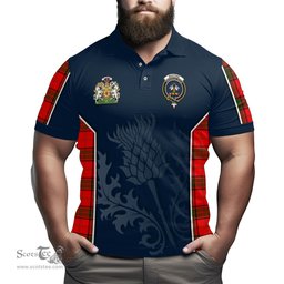 ScotsTee Shop Scottish Maxtone Clan Scottish Crest and Scottish Thistle Sport Tartan Polo Shirt