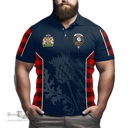 ScotsTee Shop Scottish Wemyss Modern Clan Scottish Crest and Scottish Thistle Sport Tartan Polo Shirt