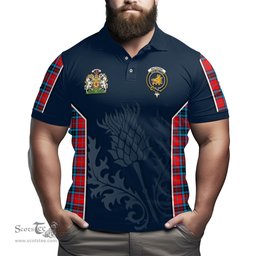 ScotsTee Shop Scottish MacTavish Modern Clan Scottish Crest and Scottish Thistle Sport Tartan Polo Shirt