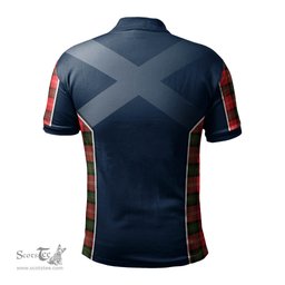 ScotsTee Shop Scottish Nesbitt Modern Clan Scottish Crest and Scottish Thistle Sport Tartan Polo Shirt