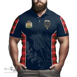 ScotsTee Shop Scottish Nesbitt Modern Clan Scottish Crest and Scottish Thistle Sport Tartan Polo Shirt