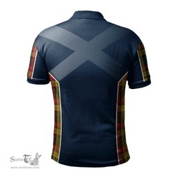 ScotsTee Shop Scottish Buchanan Clan Scottish Crest and Scottish Lion Rampant Sport Tartan Polo Shirt