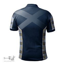ScotsTee Shop Scottish Bell Clan Scottish Crest and Scottish Lion Rampant Sport Tartan Polo Shirt