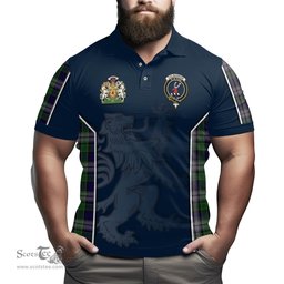 ScotsTee Shop Scottish Colquhoun Dress Clan Scottish Crest and Scottish Lion Rampant Sport Tartan Polo Shirt