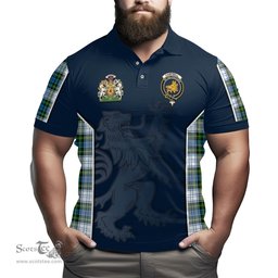 ScotsTee Shop Scottish Campbell Dress Clan Scottish Crest and Scottish Lion Rampant Sport Tartan Polo Shirt
