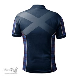 ScotsTee Shop Scottish Elliot Modern Clan Scottish Crest and Scottish Lion Rampant Sport Tartan Polo Shirt