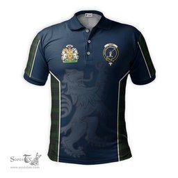 ScotsTee Shop Scottish Gunn Logan Clan Scottish Crest and Scottish Lion Rampant Sport Tartan Polo Shirt