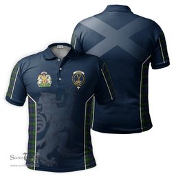 ScotsTee Shop Scottish Gordon Clan Scottish Crest and Scottish Lion Rampant Sport Tartan Polo Shirt