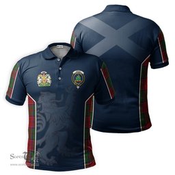 ScotsTee Shop Scottish Grant Clan Scottish Crest and Scottish Lion Rampant Sport Tartan Polo Shirt