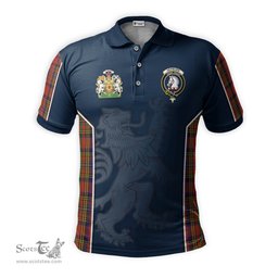ScotsTee Shop Scottish Hepburn Clan Scottish Crest and Scottish Lion Rampant Sport Tartan Polo Shirt