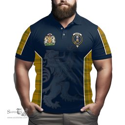 ScotsTee Shop Scottish Houston Clan Scottish Crest and Scottish Lion Rampant Sport Tartan Polo Shirt