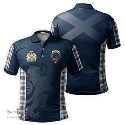 ScotsTee Shop Scottish Hannay Modern Clan Scottish Crest and Scottish Lion Rampant Sport Tartan Polo Shirt