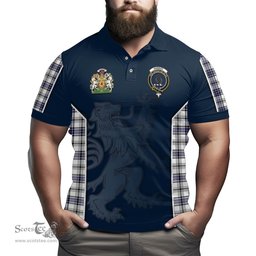 ScotsTee Shop Scottish Hannay Modern Clan Scottish Crest and Scottish Lion Rampant Sport Tartan Polo Shirt