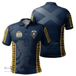ScotsTee Shop Scottish Jardine Modern Clan Scottish Crest and Scottish Lion Rampant Sport Tartan Polo Shirt