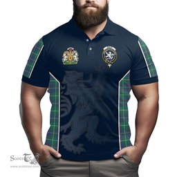 ScotsTee Shop Scottish Inglis Ancient Clan Scottish Crest and Scottish Lion Rampant Sport Tartan Polo Shirt
