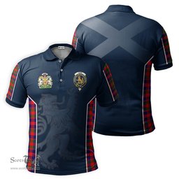 ScotsTee Shop Scottish Gow Modern Clan Scottish Crest and Scottish Lion Rampant Sport Tartan Polo Shirt