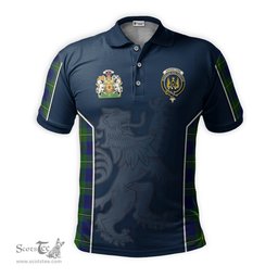 ScotsTee Shop Scottish Johnstone-Johnston Modern Clan Scottish Crest and Scottish Lion Rampant Sport Tartan Polo Shirt