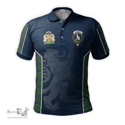 ScotsTee Shop Scottish Hunter of Hunterston Clan Scottish Crest and Scottish Lion Rampant Sport Tartan Polo Shirt