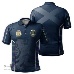 ScotsTee Shop Scottish Hamilton Hunting Modern Clan Scottish Crest and Scottish Lion Rampant Sport Tartan Polo Shirt