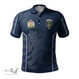ScotsTee Shop Scottish Hamilton Hunting Modern Clan Scottish Crest and Scottish Lion Rampant Sport Tartan Polo Shirt