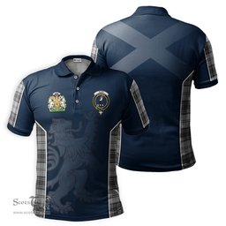 ScotsTee Shop Scottish Glen Clan Scottish Crest and Scottish Lion Rampant Sport Tartan Polo Shirt