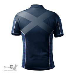 ScotsTee Shop Scottish Mercer Modern Clan Scottish Crest and Scottish Lion Rampant Sport Tartan Polo Shirt