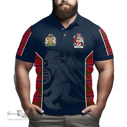 ScotsTee Shop Scottish MacRow Clan Scottish Crest and Scottish Lion Rampant Sport Tartan Polo Shirt