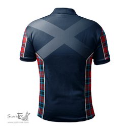 ScotsTee Shop Scottish MacTavish Modern Clan Scottish Crest and Scottish Lion Rampant Sport Tartan Polo Shirt