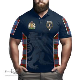 ScotsTee Shop Scottish Skirving Clan Scottish Crest and Scottish Lion Rampant Sport Tartan Polo Shirt